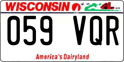 WI license plate 059VQR