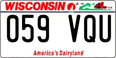 WI license plate 059VQU