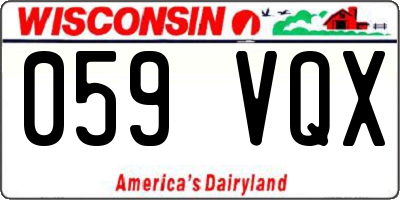 WI license plate 059VQX