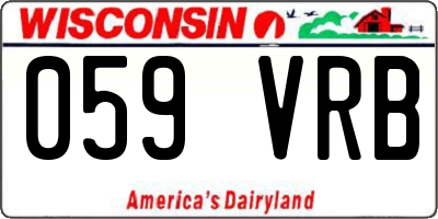 WI license plate 059VRB