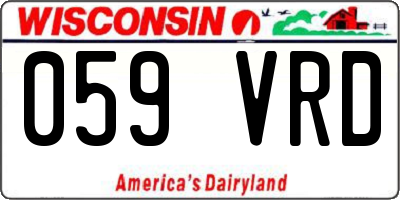 WI license plate 059VRD