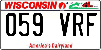 WI license plate 059VRF
