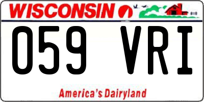 WI license plate 059VRI