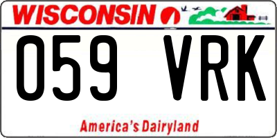 WI license plate 059VRK