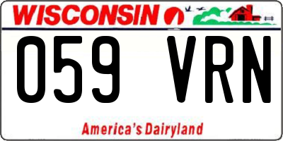 WI license plate 059VRN
