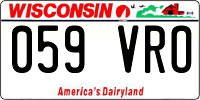 WI license plate 059VRO