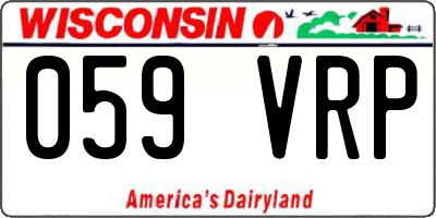 WI license plate 059VRP