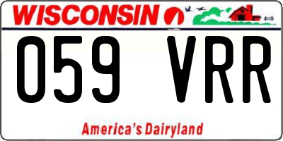 WI license plate 059VRR