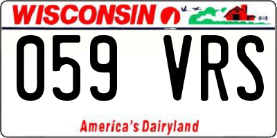 WI license plate 059VRS