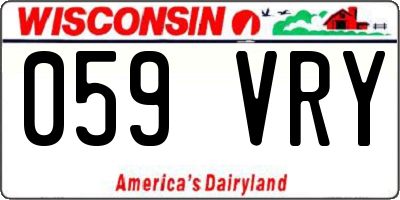 WI license plate 059VRY