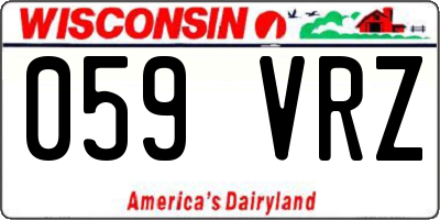 WI license plate 059VRZ
