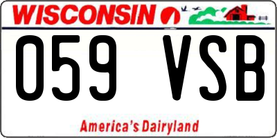 WI license plate 059VSB