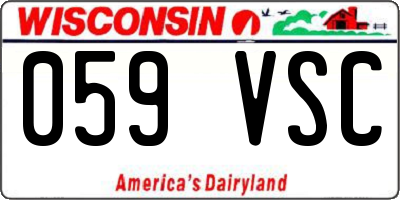 WI license plate 059VSC