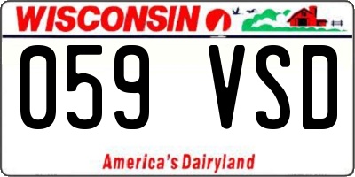WI license plate 059VSD