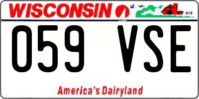 WI license plate 059VSE