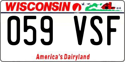WI license plate 059VSF