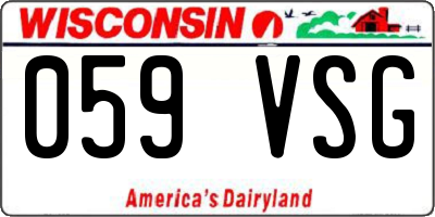 WI license plate 059VSG
