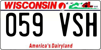 WI license plate 059VSH