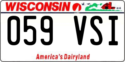 WI license plate 059VSI