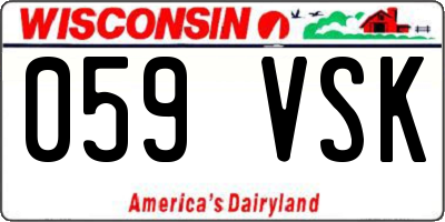 WI license plate 059VSK