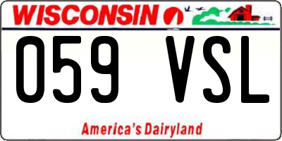 WI license plate 059VSL