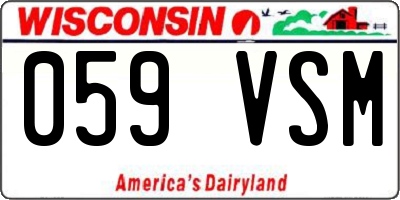 WI license plate 059VSM