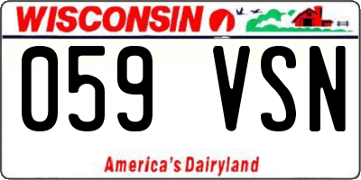 WI license plate 059VSN