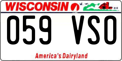WI license plate 059VSO