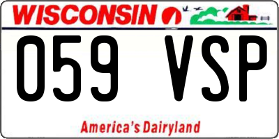 WI license plate 059VSP