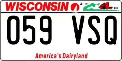 WI license plate 059VSQ