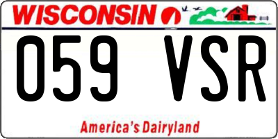 WI license plate 059VSR