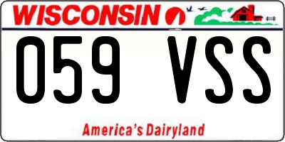 WI license plate 059VSS