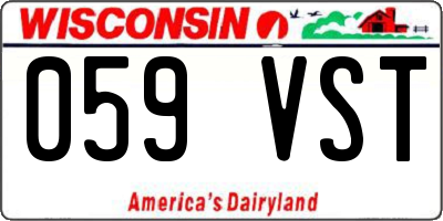 WI license plate 059VST