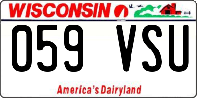 WI license plate 059VSU