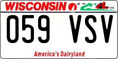 WI license plate 059VSV