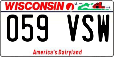 WI license plate 059VSW