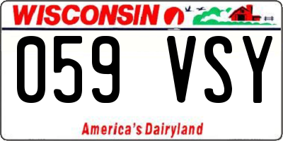 WI license plate 059VSY