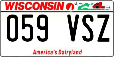 WI license plate 059VSZ