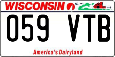 WI license plate 059VTB