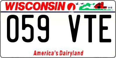 WI license plate 059VTE