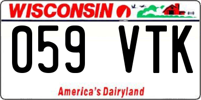 WI license plate 059VTK