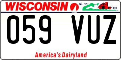 WI license plate 059VUZ