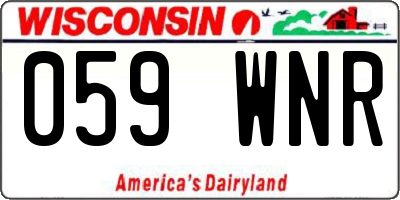WI license plate 059WNR