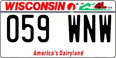 WI license plate 059WNW