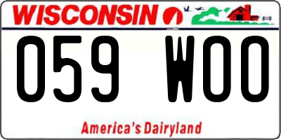 WI license plate 059WOO