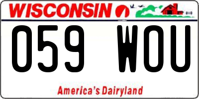 WI license plate 059WOU