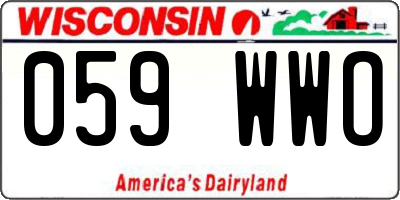 WI license plate 059WWO
