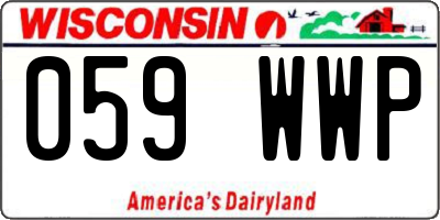 WI license plate 059WWP