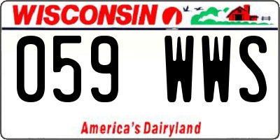 WI license plate 059WWS