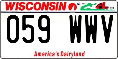 WI license plate 059WWV